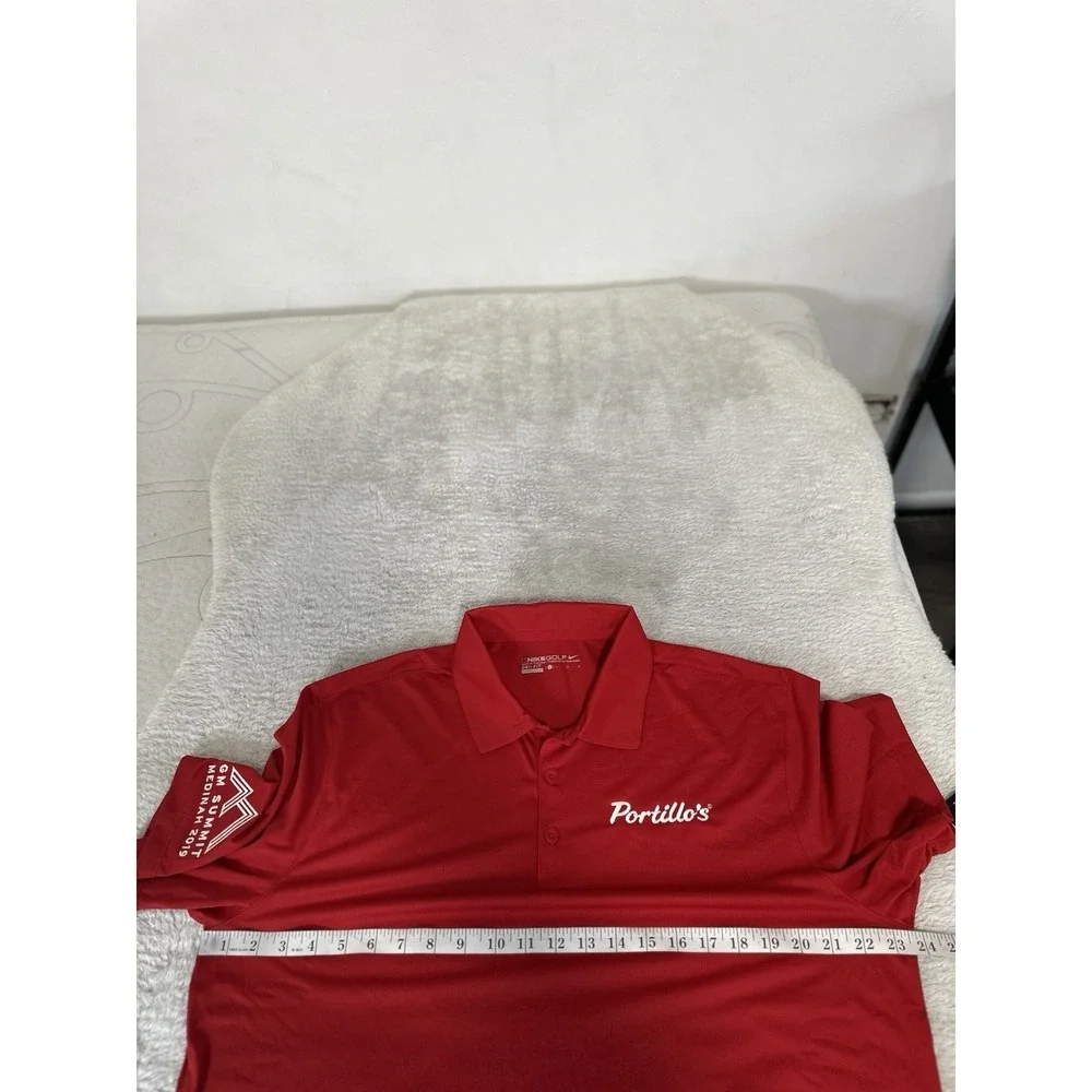 New Nike Golf Dri Fit Men's Red Short Sleeve Polo Shirt Size Large Portillo's